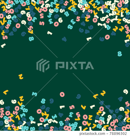 Falling pastel numbers. Math study concept with flying digits. Glamorous back to school mathematics banner on blackboard background. Falling numbers vector illustration. Falling pastel numbers. Math study concept with flying digits. Glamorous back to school mathematics banner on blackboard background. Falling numbers vector illustration. 78896302