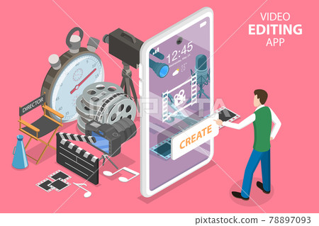 3D Isometric Flat Vector Concept of Mobile... - Stock Illustration ...