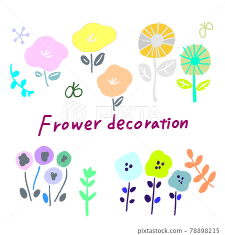 Scandinavian style flower hand drawn illustration vector set Scandinavian style flower hand drawn illustration vector set 78898215