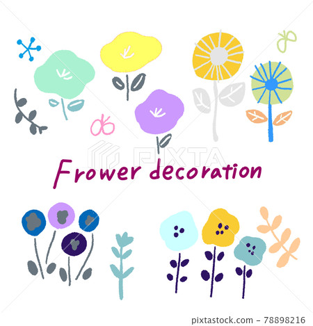 Scandinavian style flower hand drawn illustration vector set Scandinavian style flower hand drawn illustration vector set 78898216