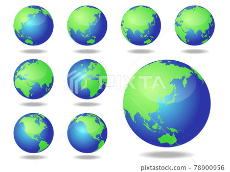 Blue and Green Round the World Image Map-Earth Blue and Green Round the World Image Map-Earth 78900956