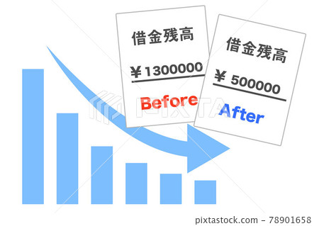 減少債務餘額矢量圖 78901658
