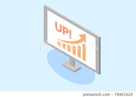 上升圖等距矢量圖 78901820