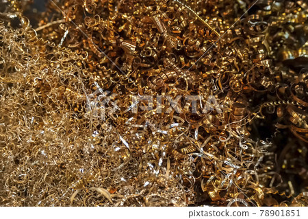 Close-up scene of brass materials scrap . Close-up scene of brass materials scrap . 78901851
