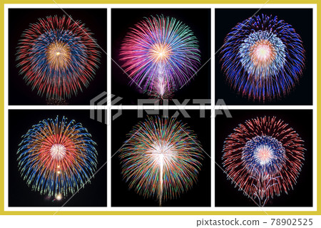 [Summer image] Japanese fireworks. Gold selection. 78902525