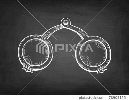 Chalk sketch of medieval spectacles. 78903153
