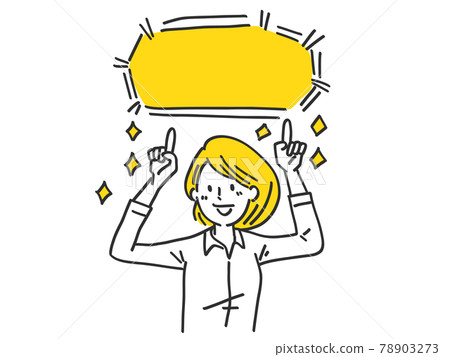 Female pointing balloon copy space simple illustration Female pointing balloon copy space simple illustration 78903273