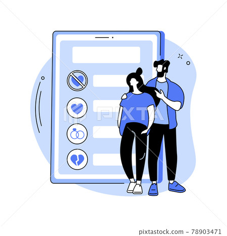 Relationship status abstract concept vector illustration. 78903471
