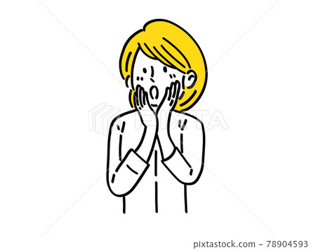 Surprised female illustration simple employee Surprised female illustration simple employee 78904593