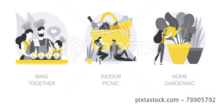 Family fun during quarantine abstract concept vector illustrations. 78905792