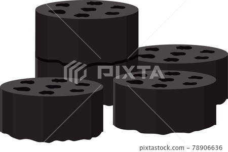 木炭/黑炭矢量圖素材 78906636