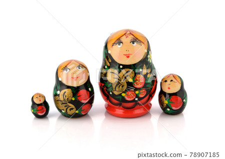 Matryoshka family traditional wooden dolls 78907185
