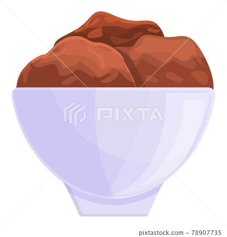 Coffee ice cream icon, cartoon style 78907735