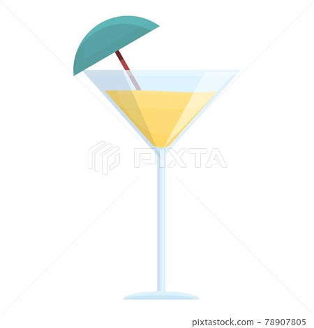 Tropical fruit cocktail icon, cartoon style Tropical fruit cocktail icon, cartoon style 78907805