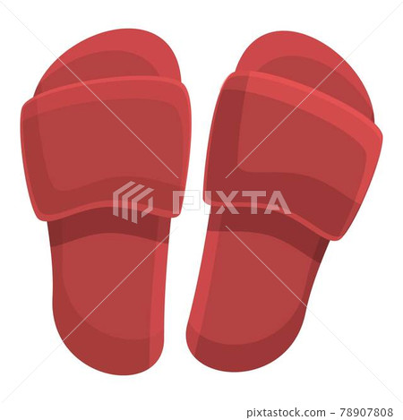Beach slippers icon, cartoon style Beach slippers icon, cartoon style 78907808