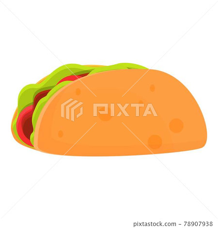Takeaway taco icon, cartoon style 78907938