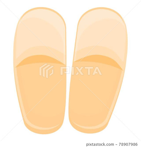 Beige slippers icon, cartoon style Beige slippers icon, cartoon style 78907986