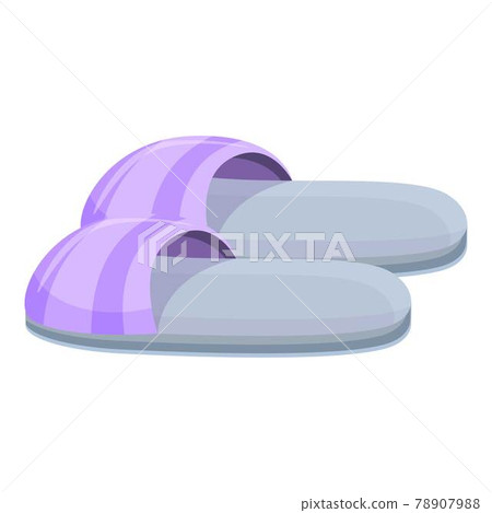 Striped slippers icon, cartoon style Striped slippers icon, cartoon style 78907988