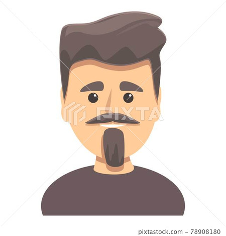 Dark haired man with beard icon, cartoon style Dark haired man with beard icon, cartoon style 78908180