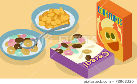 cornflakes, cornflake, cereal - Stock Illustration [78908320] - PIXTA