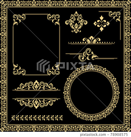 Vintage Set. Floral elements for design monograms, Vintage Set. Floral elements for design monograms, 78908575