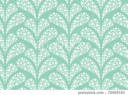 Flower geometric pattern. Seamless vector background. White and green ornament 78908585