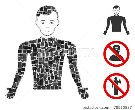 Square Guy Body Icon Vector Collage Square Guy Body Icon Vector Collage 78910887