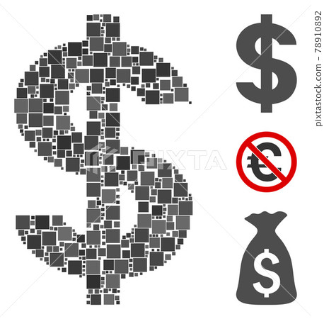 Square Dollar Symbol Icon Vector Mosaic Square Dollar Symbol Icon Vector Mosaic 78910892