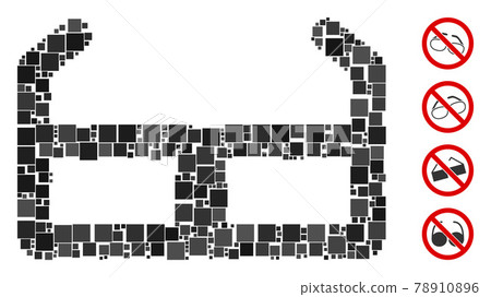 Square Spectacles Icon Vector Collage Square Spectacles Icon Vector Collage 78910896