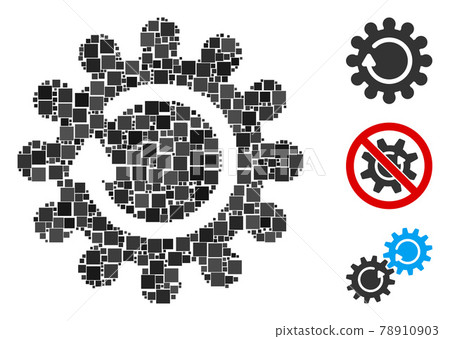 Square Cog Rotation Icon Vector Collage - Stock Illustration [78910903 ...
