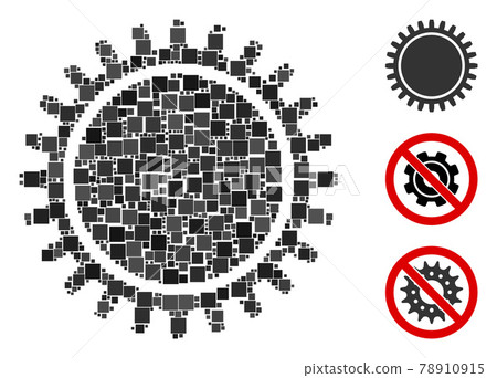 Square Cogwheel Icon Vector Mosaic Square Cogwheel Icon Vector Mosaic 78910915
