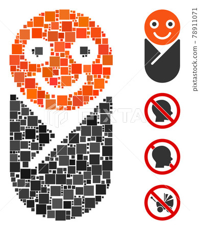 Square Infant Icon Vector Collage - Stock Illustration [78911071] - PIXTA