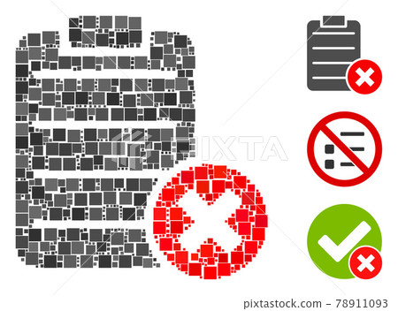 Square Cancel Test Icon Vector Collage Square Cancel Test Icon Vector Collage 78911093