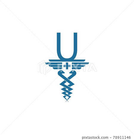 Letter U with caduceus icon logo design vector Letter U with caduceus icon logo design vector 78911146