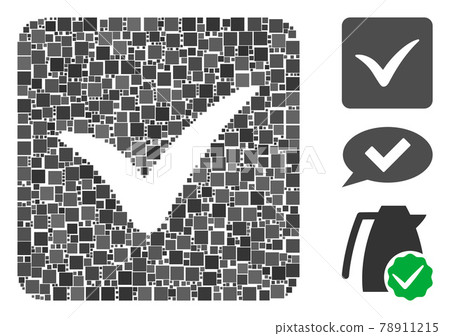 Square Approve Box Icon Vector Mosaic Square Approve Box Icon Vector Mosaic 78911215