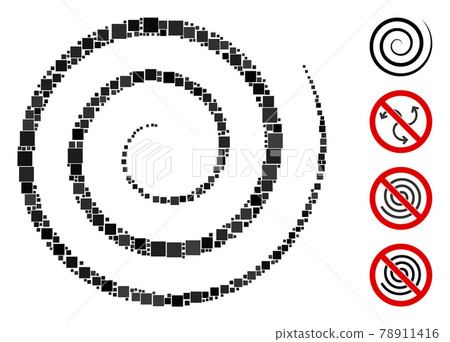 Square Whirl Icon Vector Mosaic 78911416