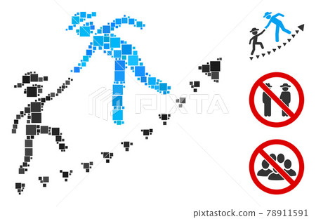 Square Gentlemen Education Growth Icon Vector Collage 78911591