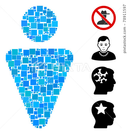 Square Man Icon Vector Mosaic Square Man Icon Vector Mosaic 78911597