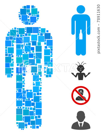 Square Man Icon Vector Collage Square Man Icon Vector Collage 78911630