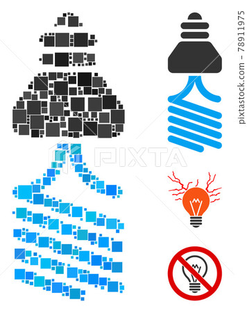 Square Energy Saving Light Bulb Icon Vector Mosaic Square Energy Saving Light Bulb Icon Vector Mosaic 78911975