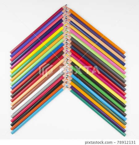 Colored pencils for drawing on a white background. Education and creativity. Leisure and art 78912131