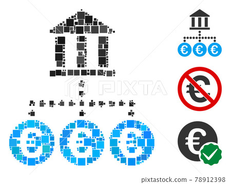 Square Euro Bank Transactions Icon Vector Mosaic Square Euro Bank Transactions Icon Vector Mosaic 78912398