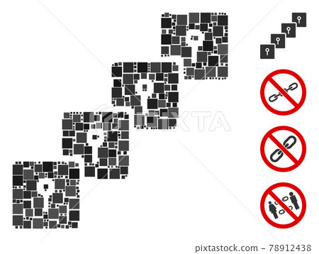 Square Locker Blockchain Icon Vector Mosaic 78912438