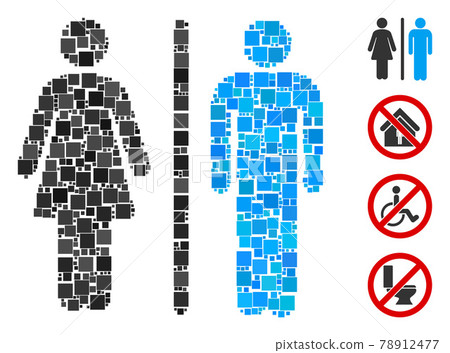 Square WC Persons Icon Vector Collage 78912477