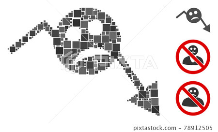 Square Depression Smiley Trend Arrow Icon Vector Collage Square Depression Smiley Trend Arrow Icon Vector Collage 78912505