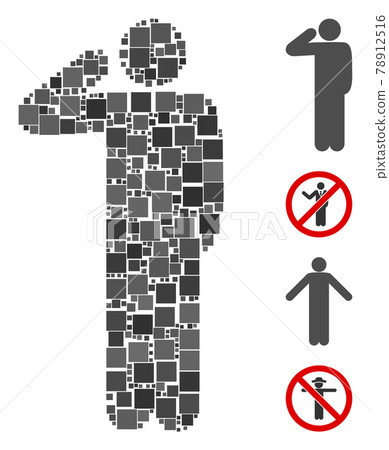 Square Salute Pose Icon Vector Mosaic Square Salute Pose Icon Vector Mosaic 78912516
