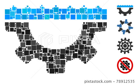 Square Water Service Gear Icon Vector Collage 78912535