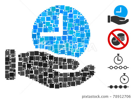 Square Time Service Hand Icon Vector Mosaic Square Time Service Hand Icon Vector Mosaic 78912706