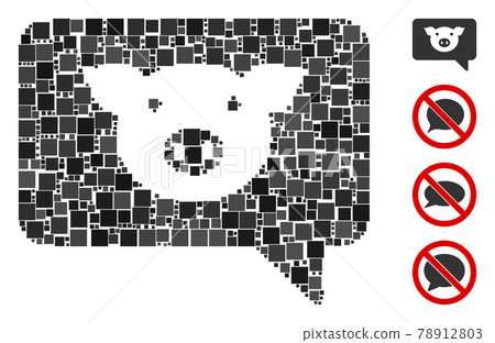 Square Pig Message Icon Vector Mosaic Square Pig Message Icon Vector Mosaic 78912803