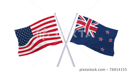 American and New Zealand flags 78914155